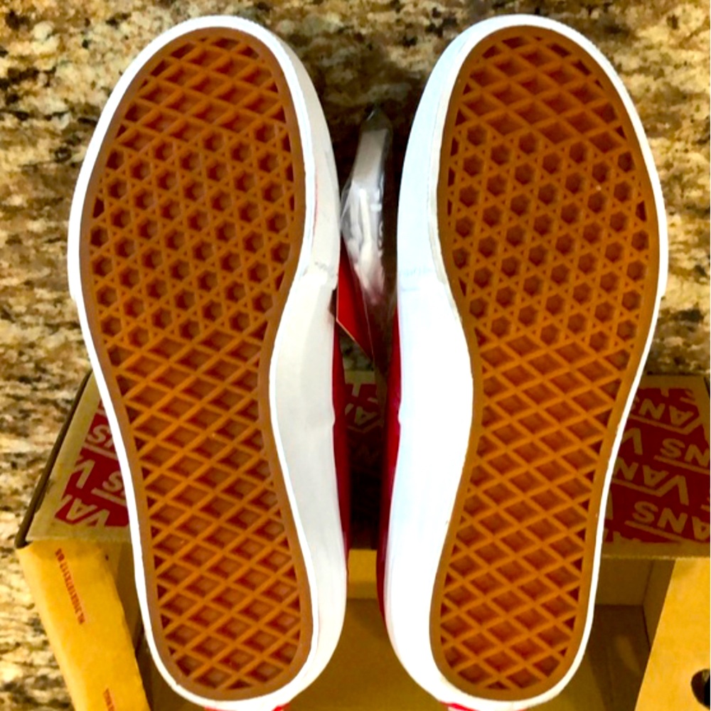 authentic vans pro reflective red white checkerboard skate shoes